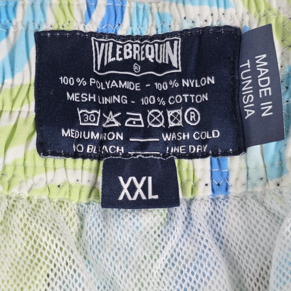 Vilebrequin Board Shorts Men XXL Green Geometric Swim Trunks Nwt - Picture 6 of 9